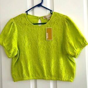 Michael Michael Kors
 Green Lime cropped top New L
